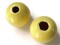 46mm Large Yellow Round Ceramic Bead Vintage Macrame Large Hole Bead bE2